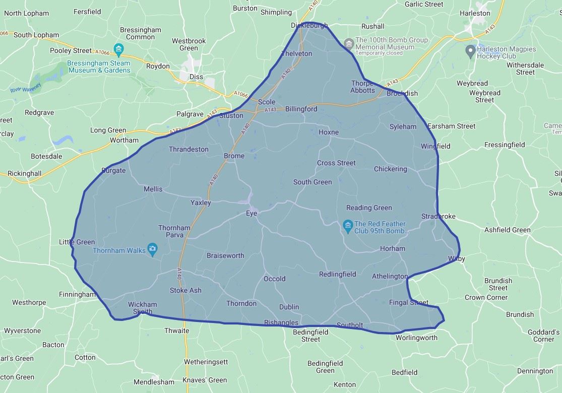 Catchment area map